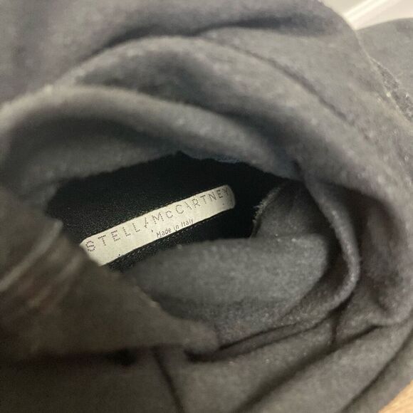 Stella McCartney Suede Knee-High Slip On Boots Black Round Toe Block Heels EU 36 - Picture 7 of 9